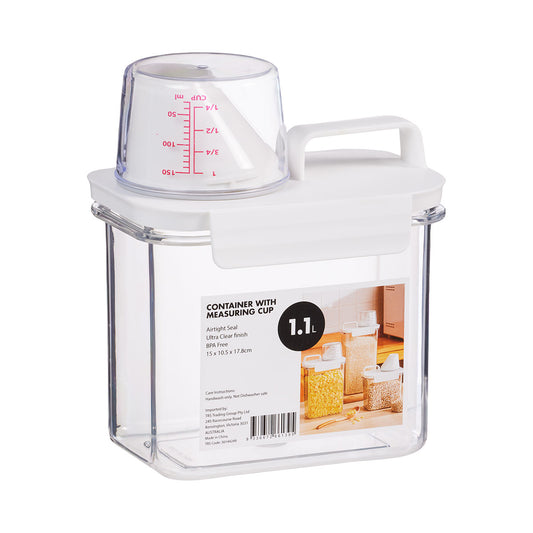 Dispensing Container With Measuring Cup 1.1L