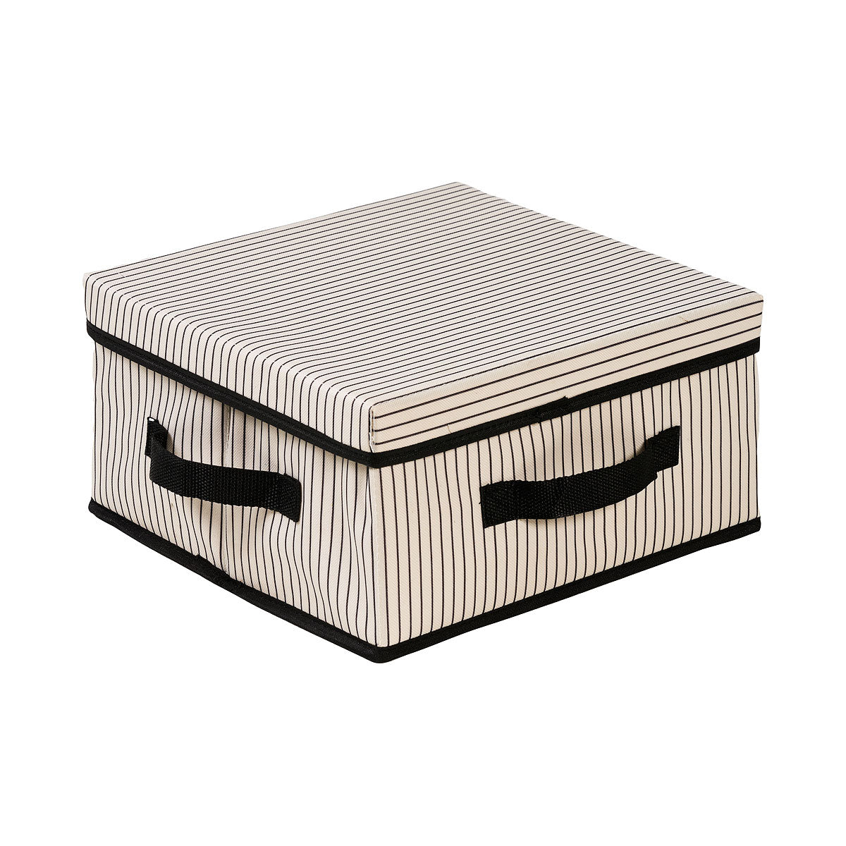 Stripes Storage Box With Lid Black