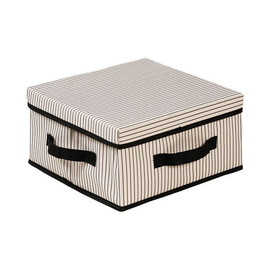 Stripes Storage Box With Lid Black