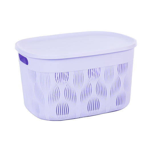 Tula Oval Basket With Lid 17.5L Assorted