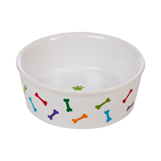Dog Ceramic Bowl 15.5cm 500mL Assorted