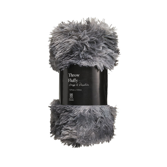 Throw Fluffy Blue/Rainbow 127x152cm