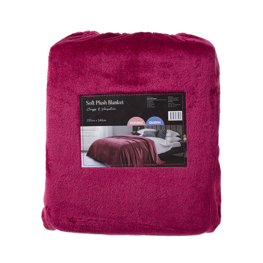 Plush Blanket DB/QB Green/Red 220x240cm