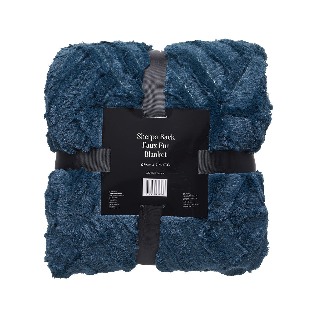 Blanket Pattern Sherpa Teal/Red 220x240cm