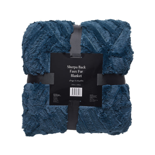 Blanket Pattern Sherpa Teal/Red 220x240cm