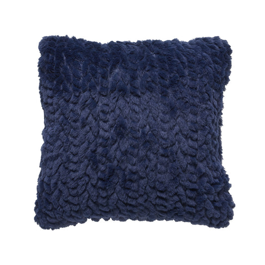 Cushion Bunny Braid Fur Purple/Navy 40cm