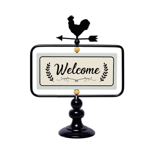 Tabletop Metal Farm Sign Rooster/Pig