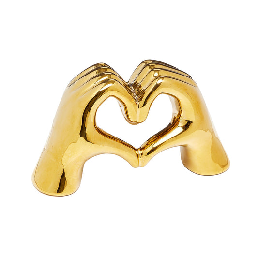 Heart Hands Ornament Gold