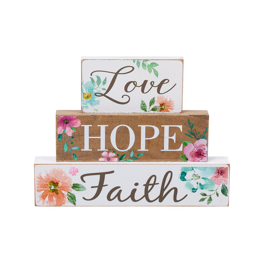 Tabletop Plaque Love Hope Faith
