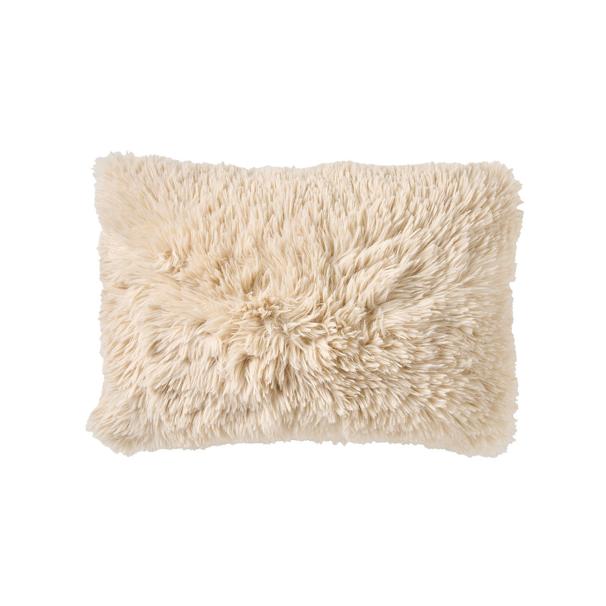 Long Pile Rectangular Faux Fur Cushion