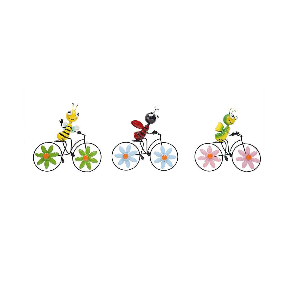 Metal Insect And Floral Bike Wall Art Assorted