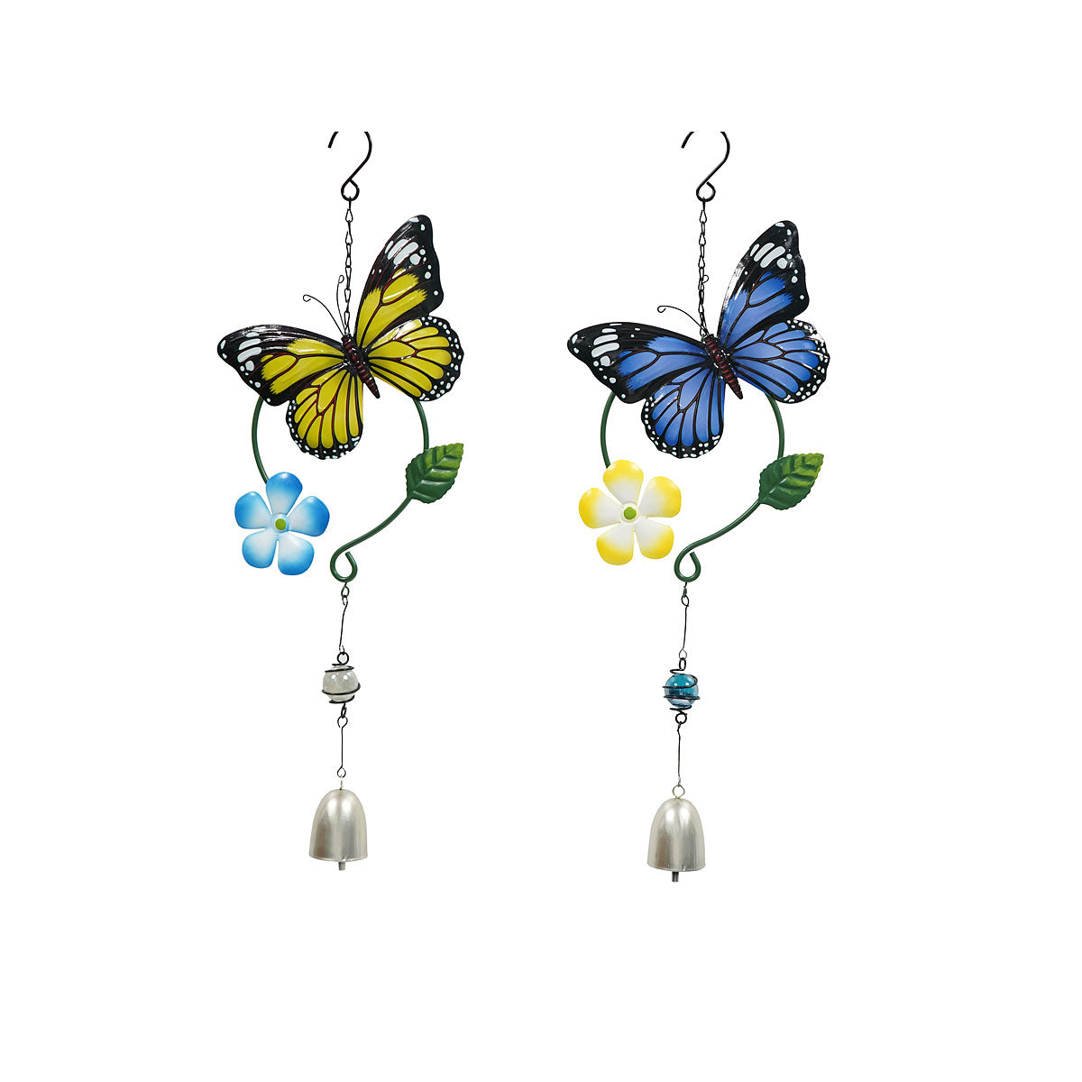 Metal Butterfly Bell On Hook Assorted