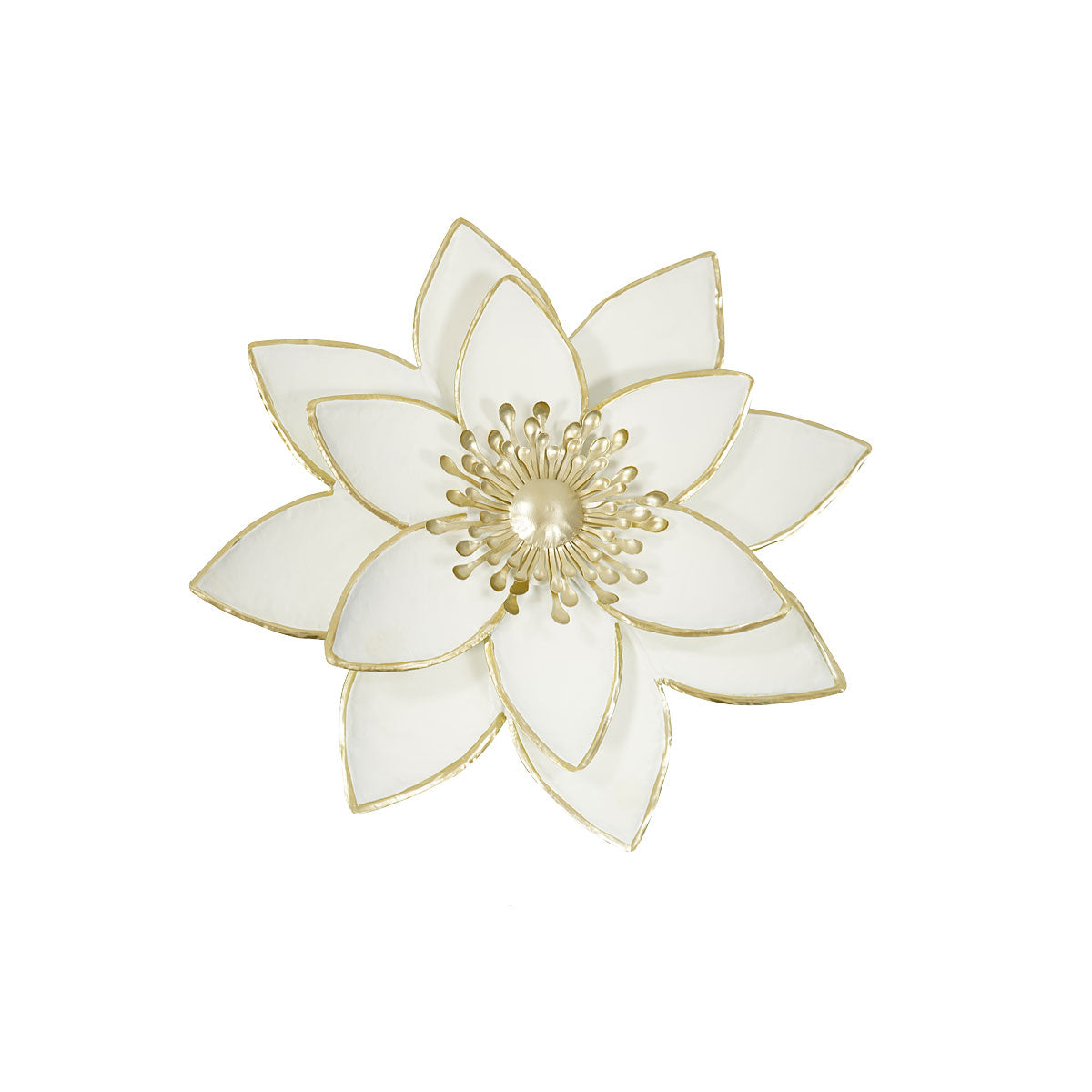 Metal Flower Wall Art White Assorted