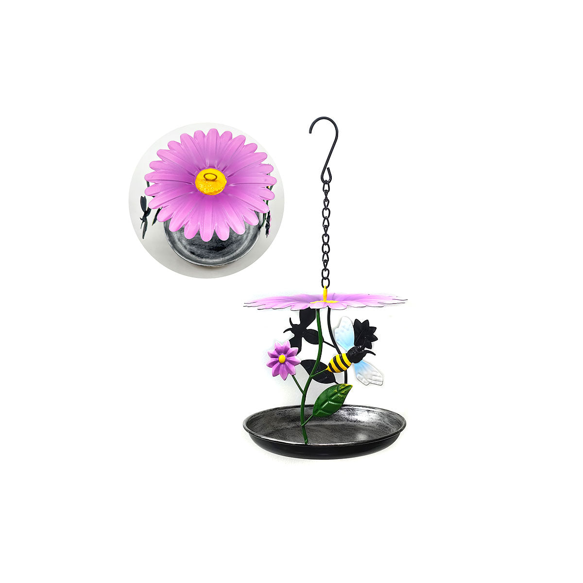 Flower Metal Hanging Birdfeeder Assorted