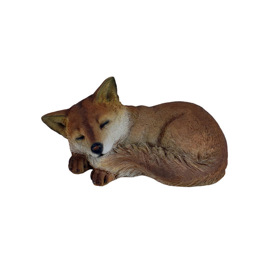 Polyresin Sleeping Fox Décor