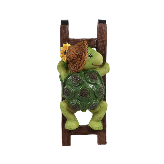 Animal On Ladder Polyresin Garden Pot Accessory