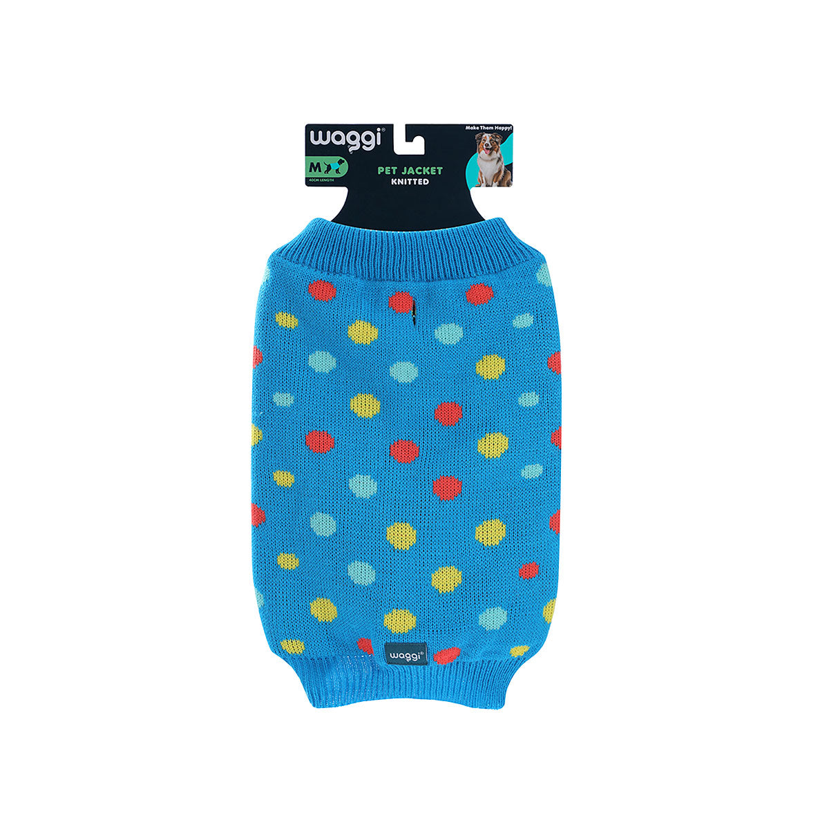 Waggi Pet Knit Orange Floral/Blue Spot 30/35/40/45cm