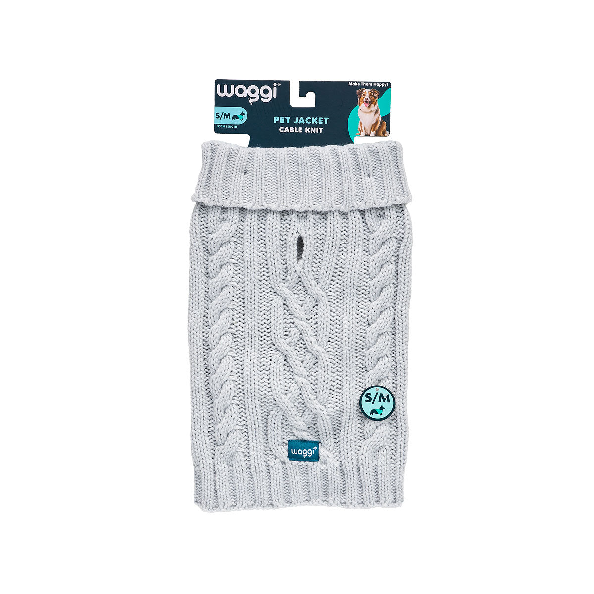 Waggi Pet Cable Knit Lemon/Silver 30/35/40cm