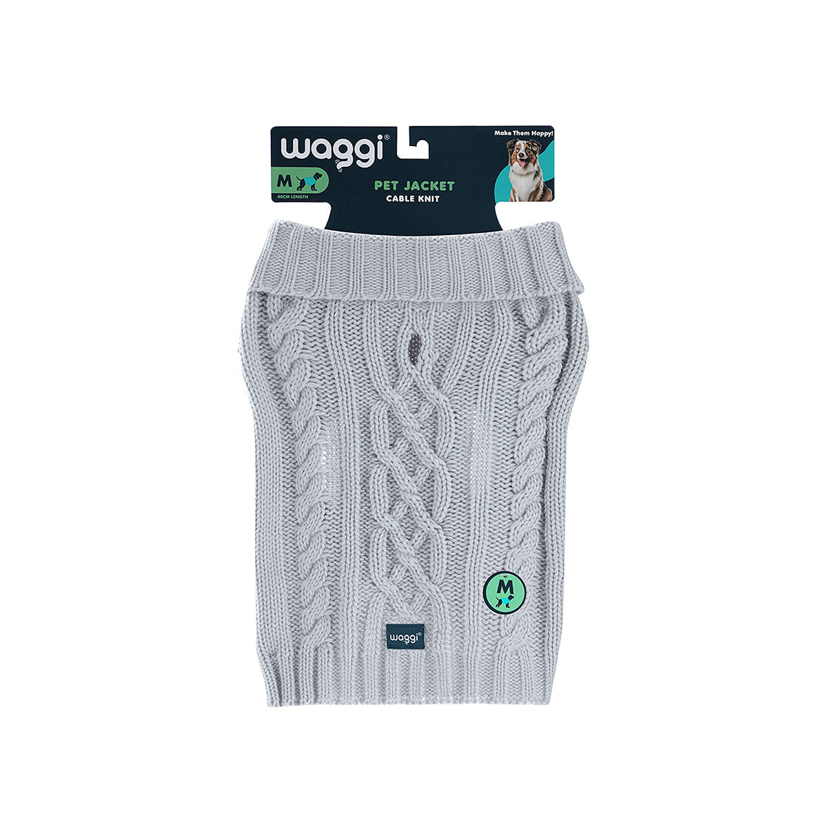 Waggi Pet Cable Knit Lemon/Silver 30/35/40cm