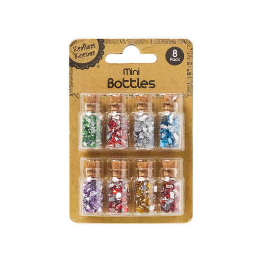 Mini Sequin & Bead Bottles 8pk Assorted