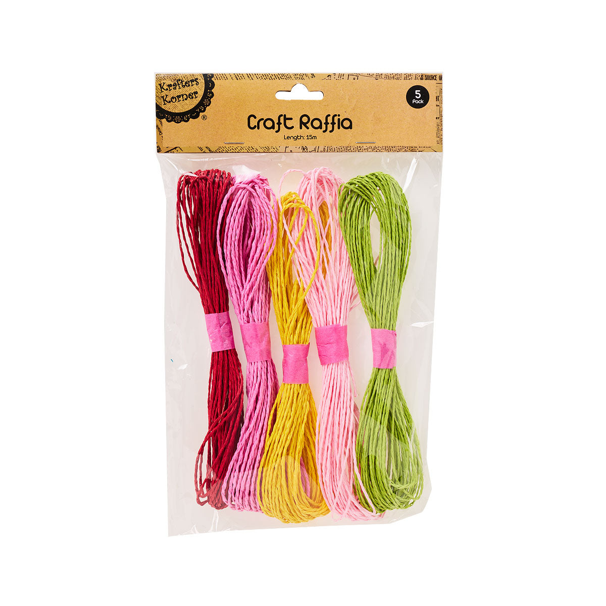 Paper Raffia 5pk Assorted