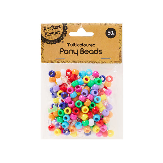 Pony Beads Mulitcolour 50g