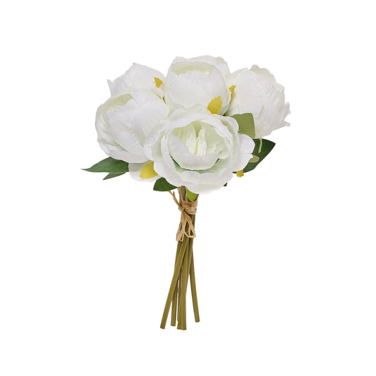 Artificial Flower Bunch Peonies Pink/White