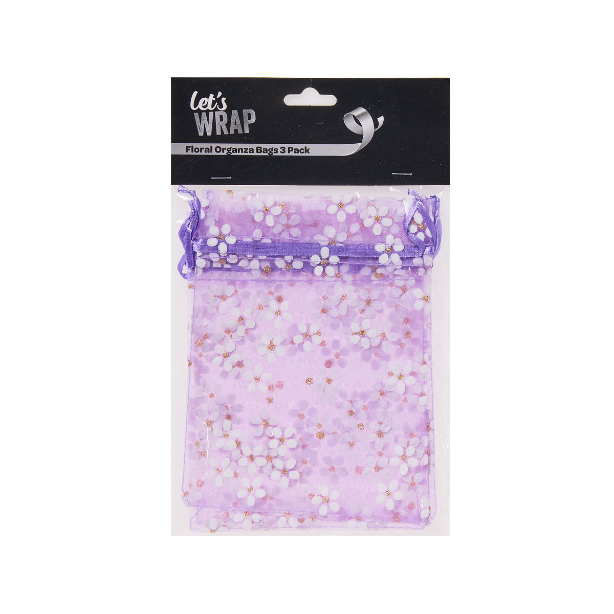 Organza Floral Bags 3pk Assorted