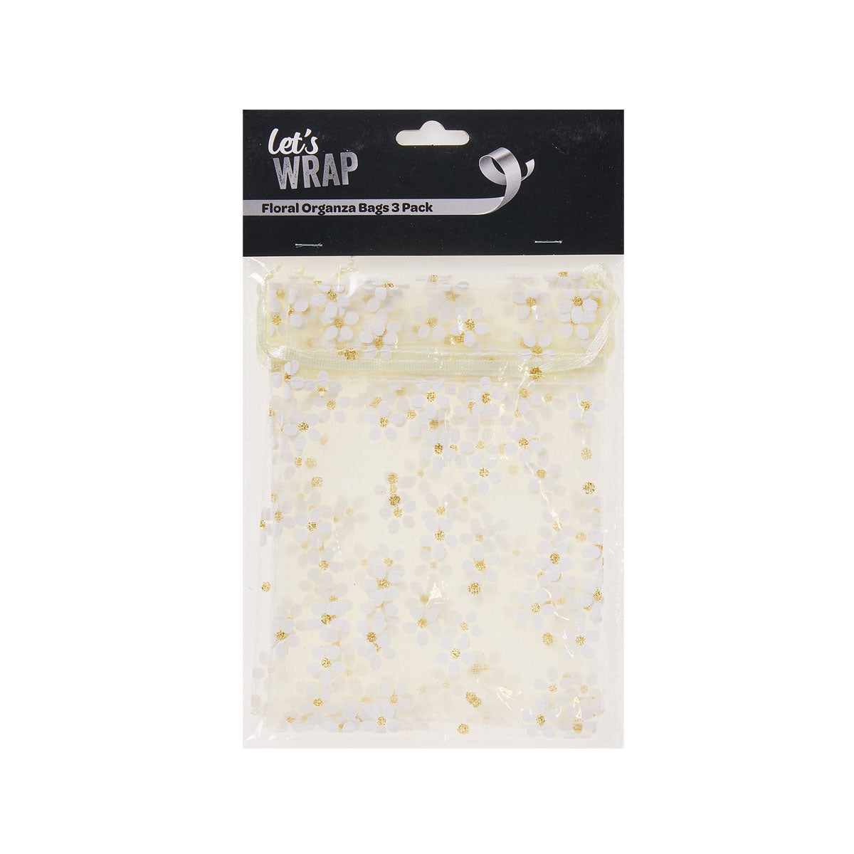 Organza Floral Bags 3pk Assorted