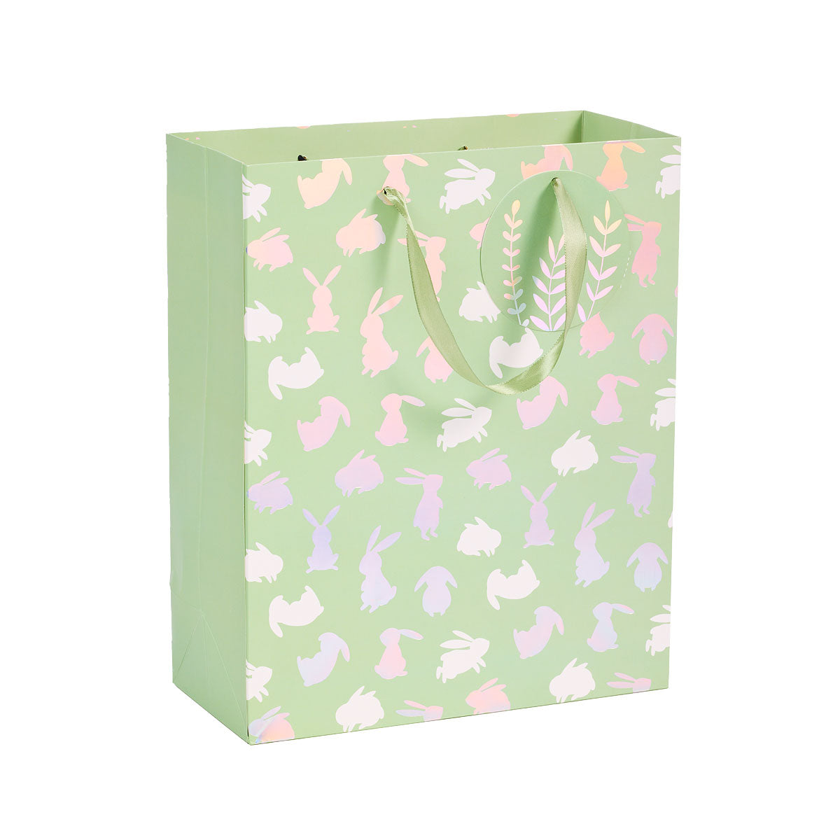 Easter Gift Bag Holographic Bunny Large