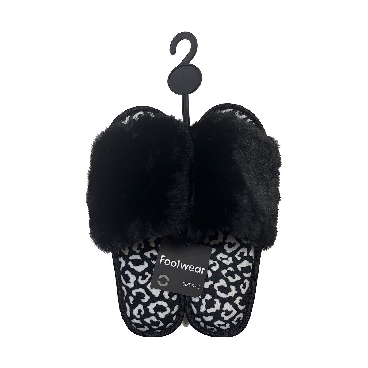 Faux Fur Open Toe Slipper Assorted