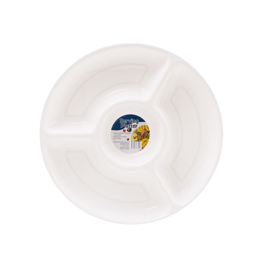 Platter Round 4 Compartment White 30cm