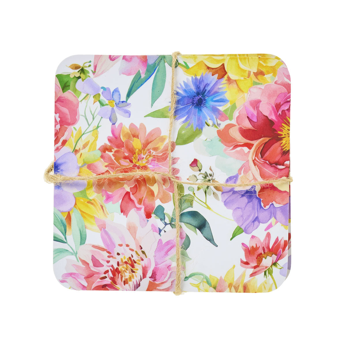 Corkback Coaster Water Floral 4pk