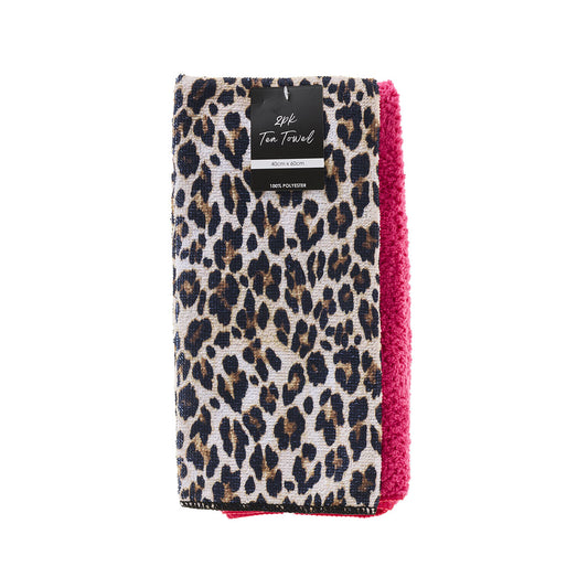 Printed Tea Towel Leopard/Floral 2pk
