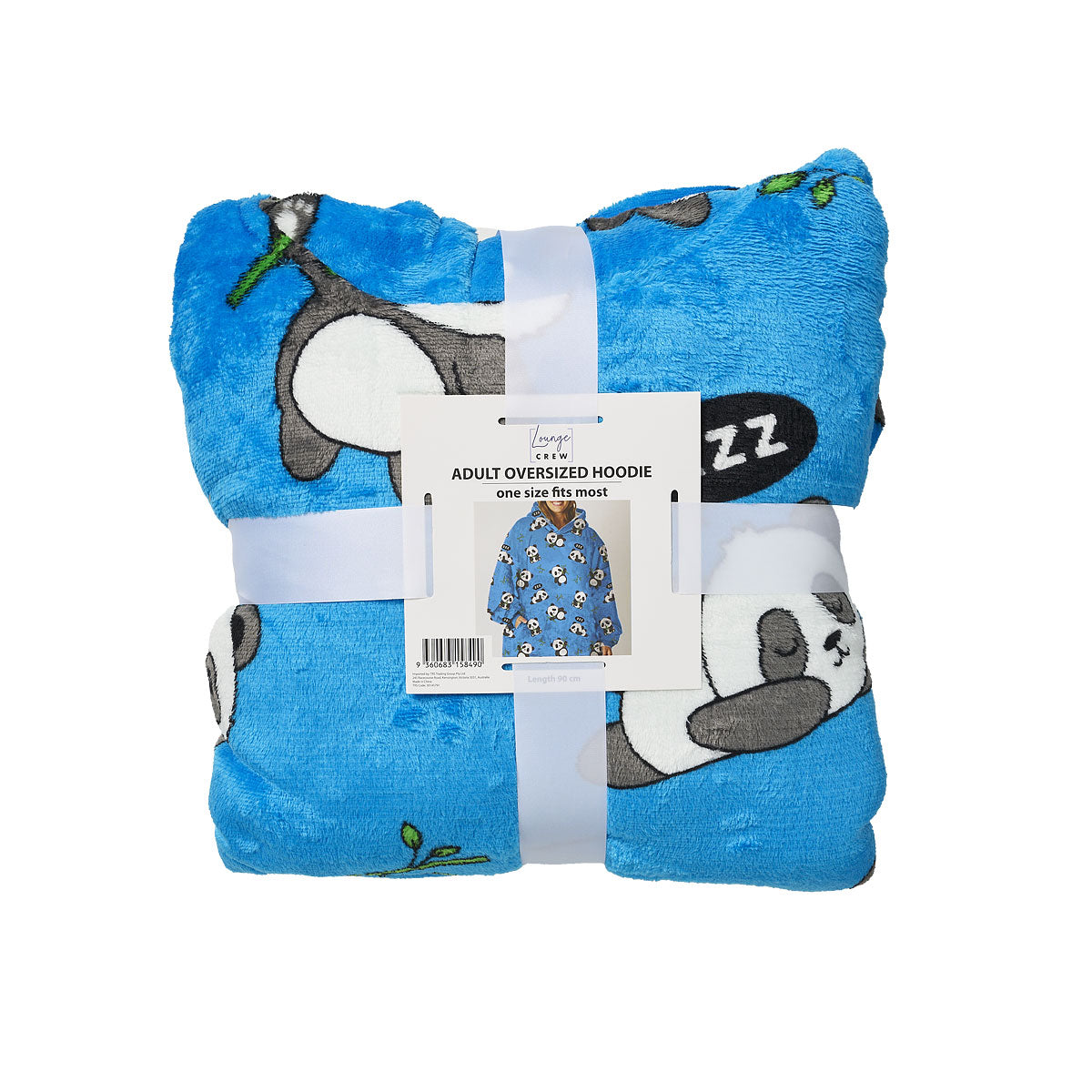 Hoodie Sherpa Lined Panda Turquoise