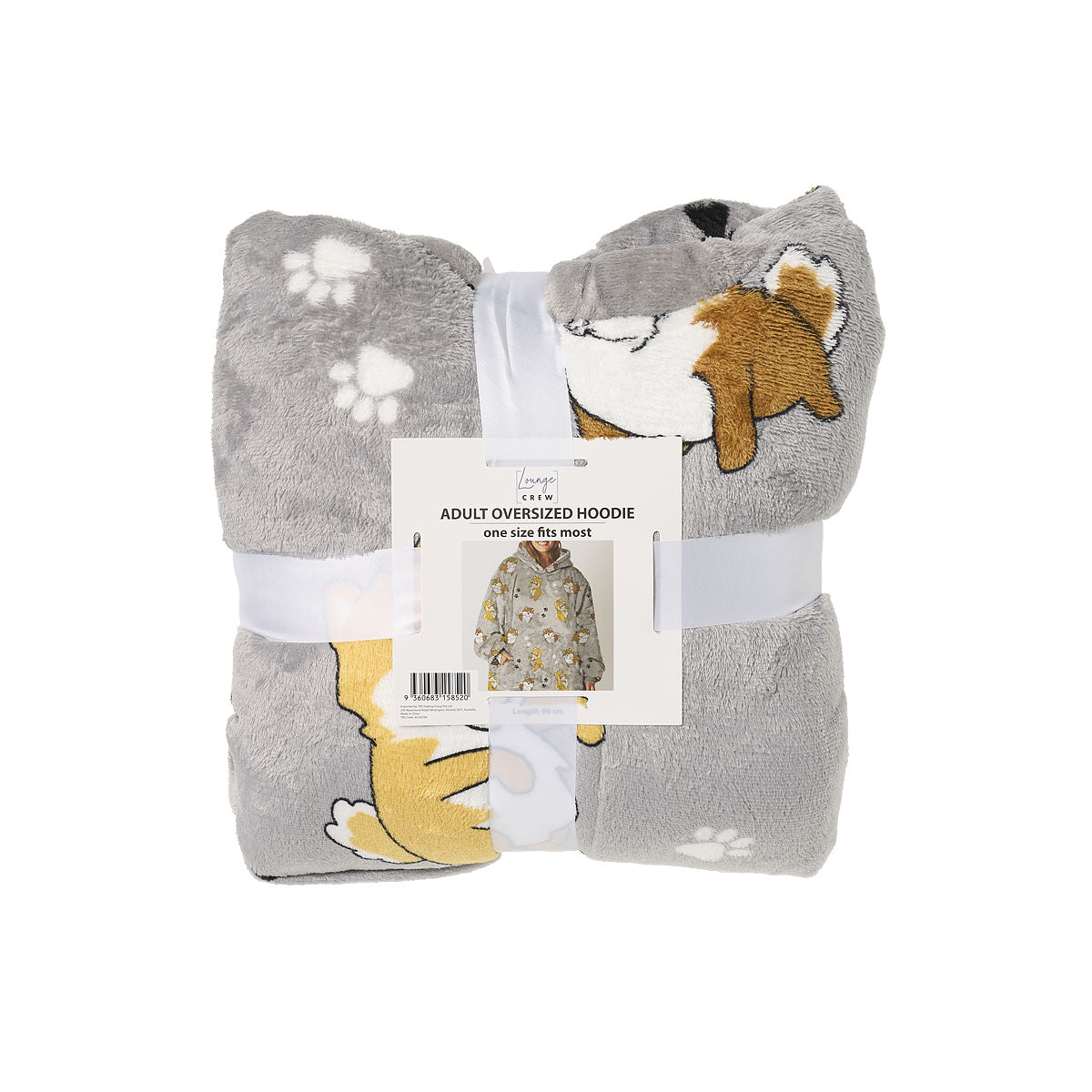 Hoodie Sherpa Lined Pomeranian Lt Grey