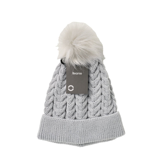 Beanie Cable Pompom Assorted