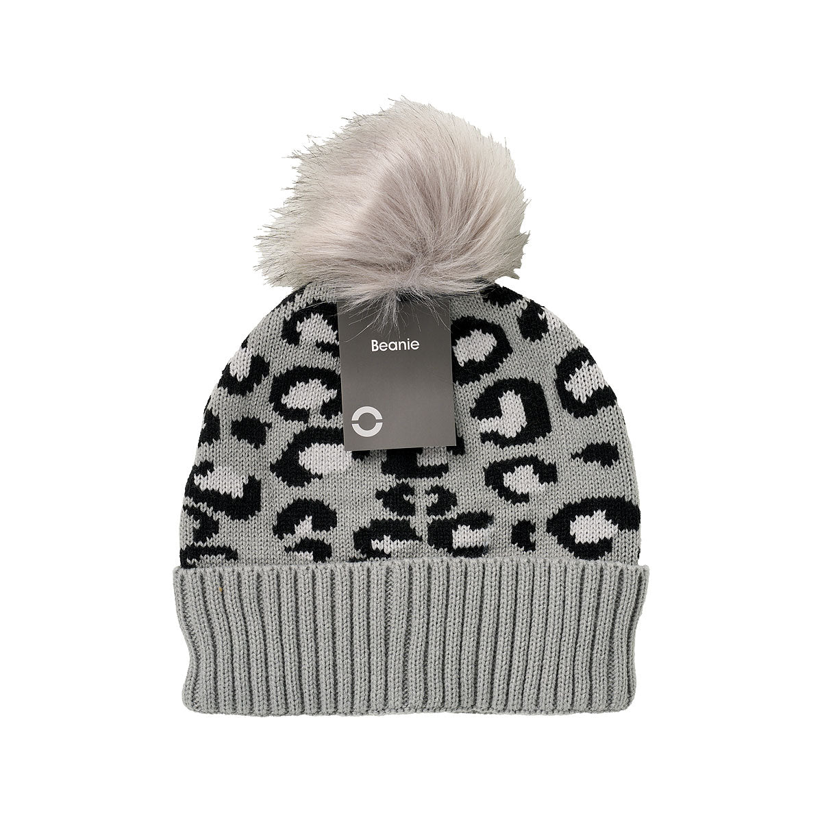 Beanie Pompom Animal Print Assorted