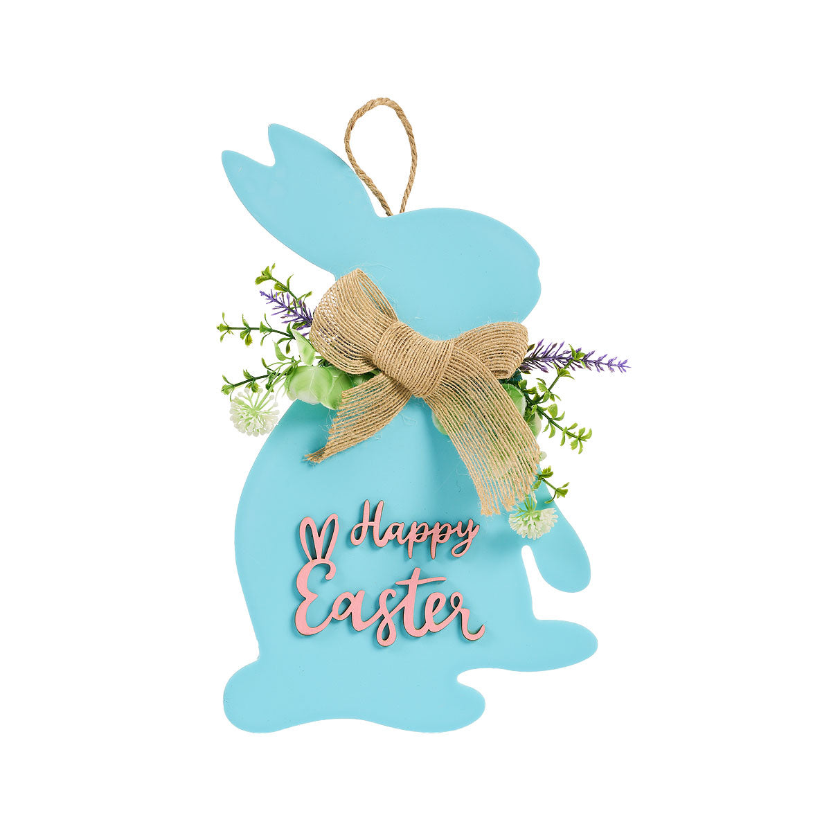 Easter Hanging Coloured Bunnies With Flowers