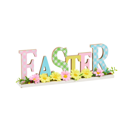 Easter Tabletop Sign With Flowers