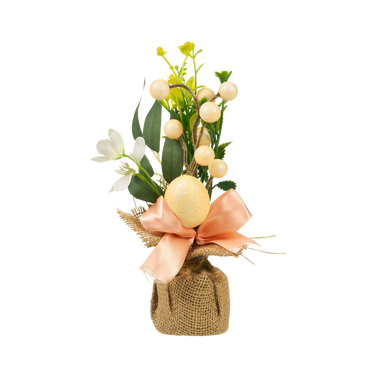 Easter Faux Florals In Hessian Bag Assorted