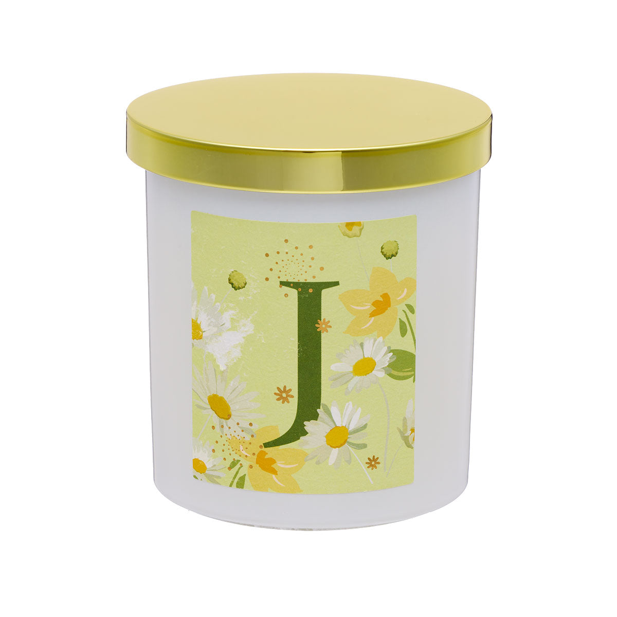 Floral Monogram Candle Gold Lid Assorted
