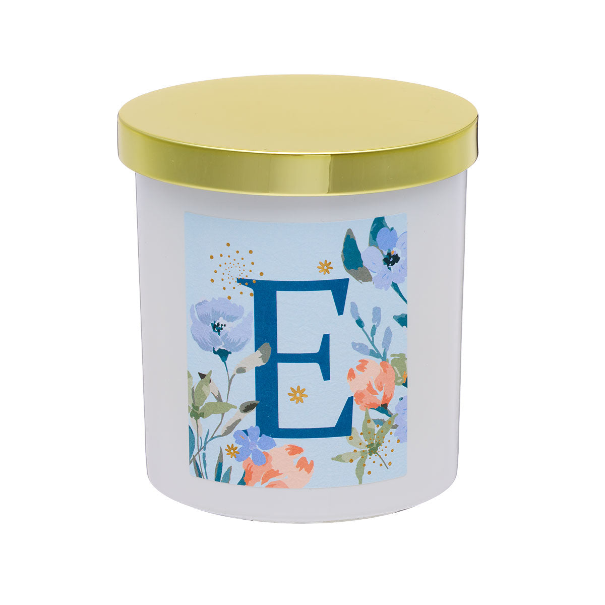 Floral Monogram Candle Gold Lid Assorted