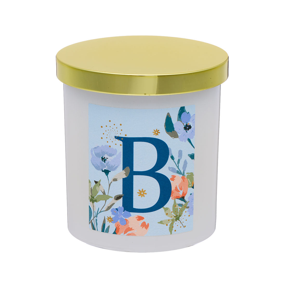 Floral Monogram Candle Gold Lid Assorted