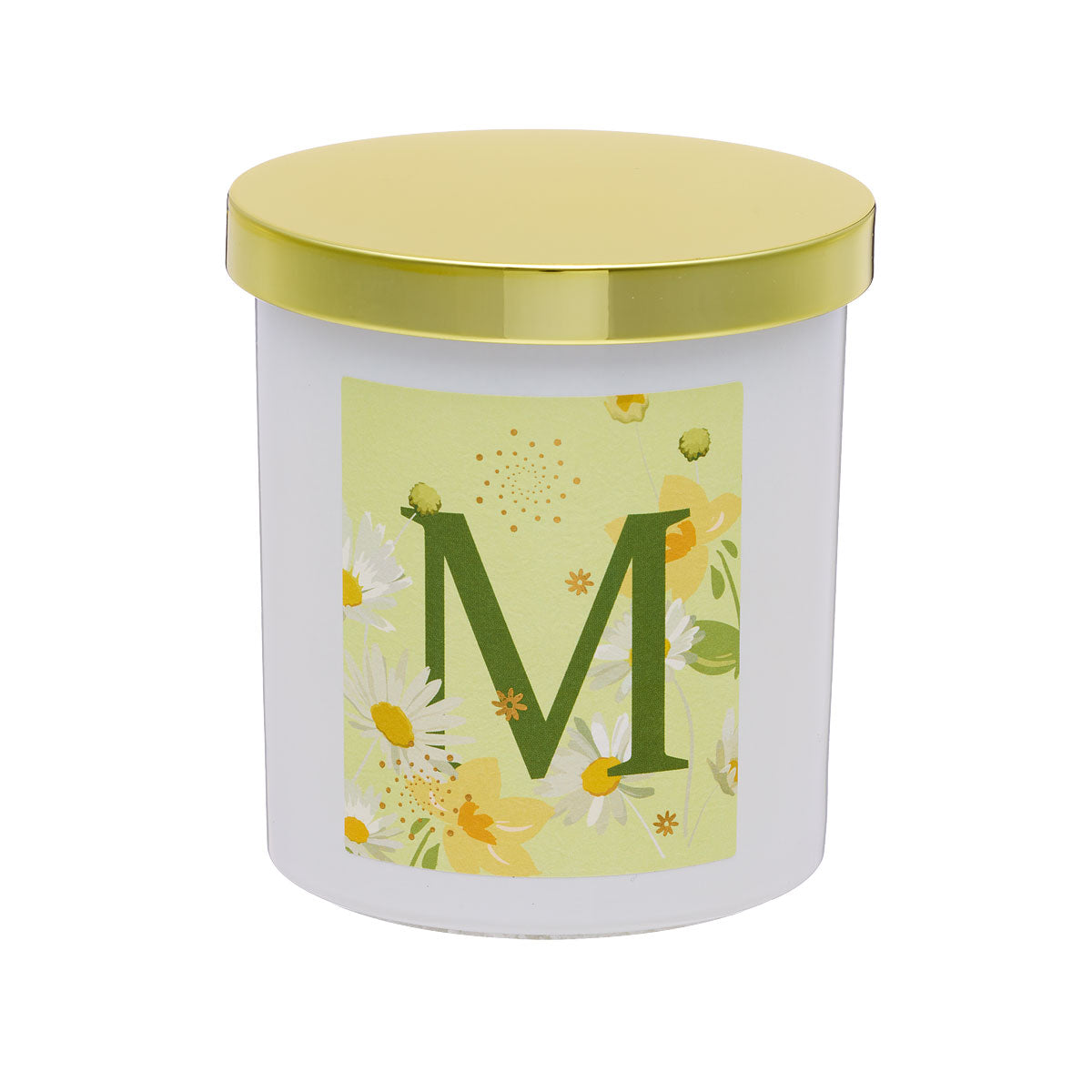 Floral Monogram Candle Gold Lid Assorted