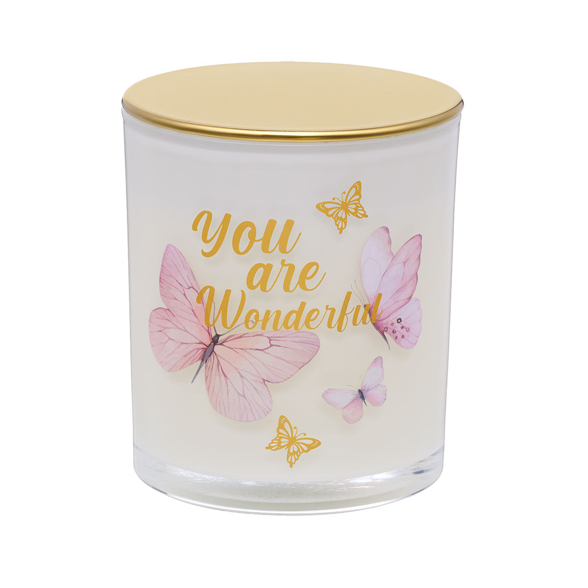 Novelty Word Candle Gold lid Assorted