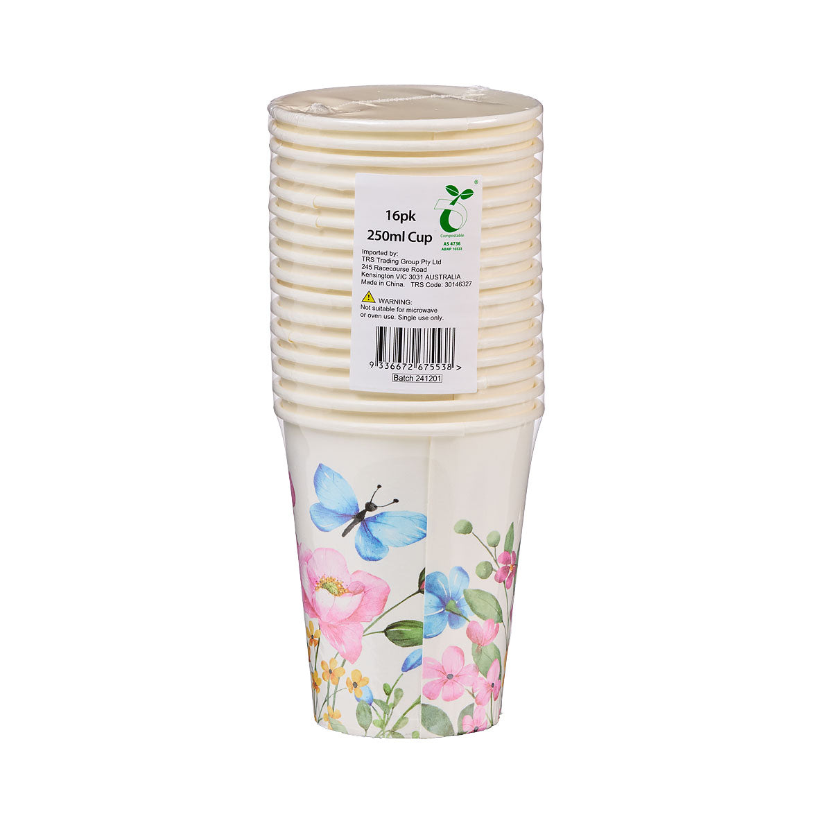Soft Floral Party Cup 250mL 16pk