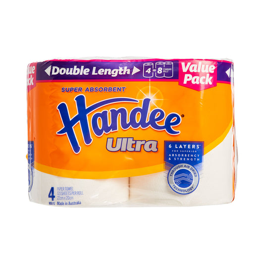 Handee Double Length Paper Towel 4pk