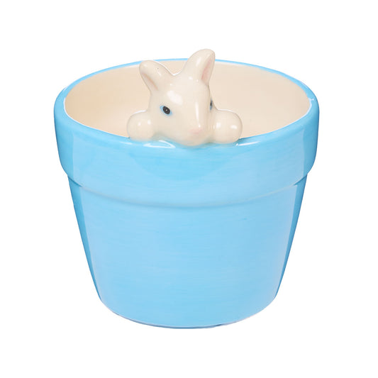 Easter Coloured Pot With Bunny Assorted