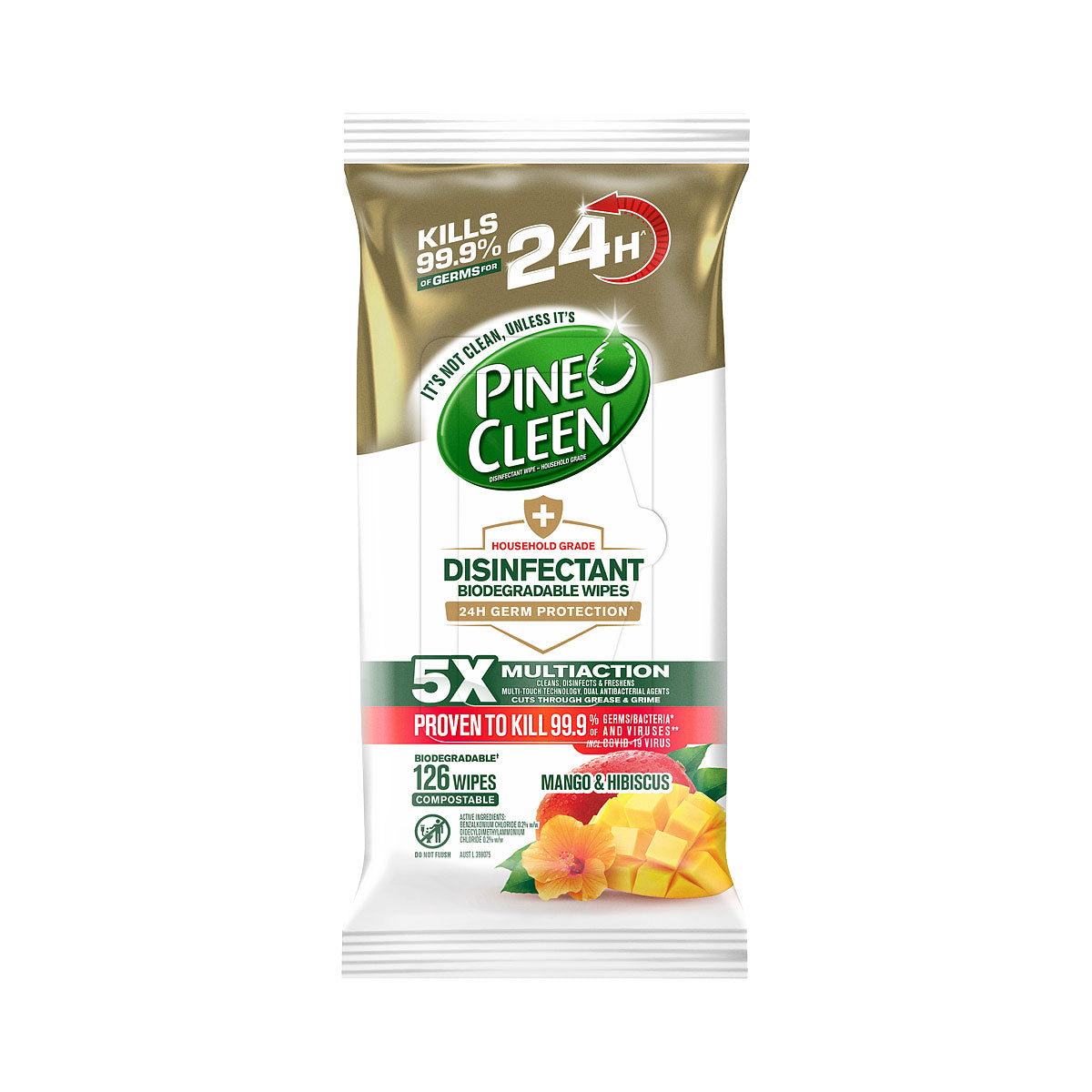 Pine O Cleen 24h Mango Wipes 126pk